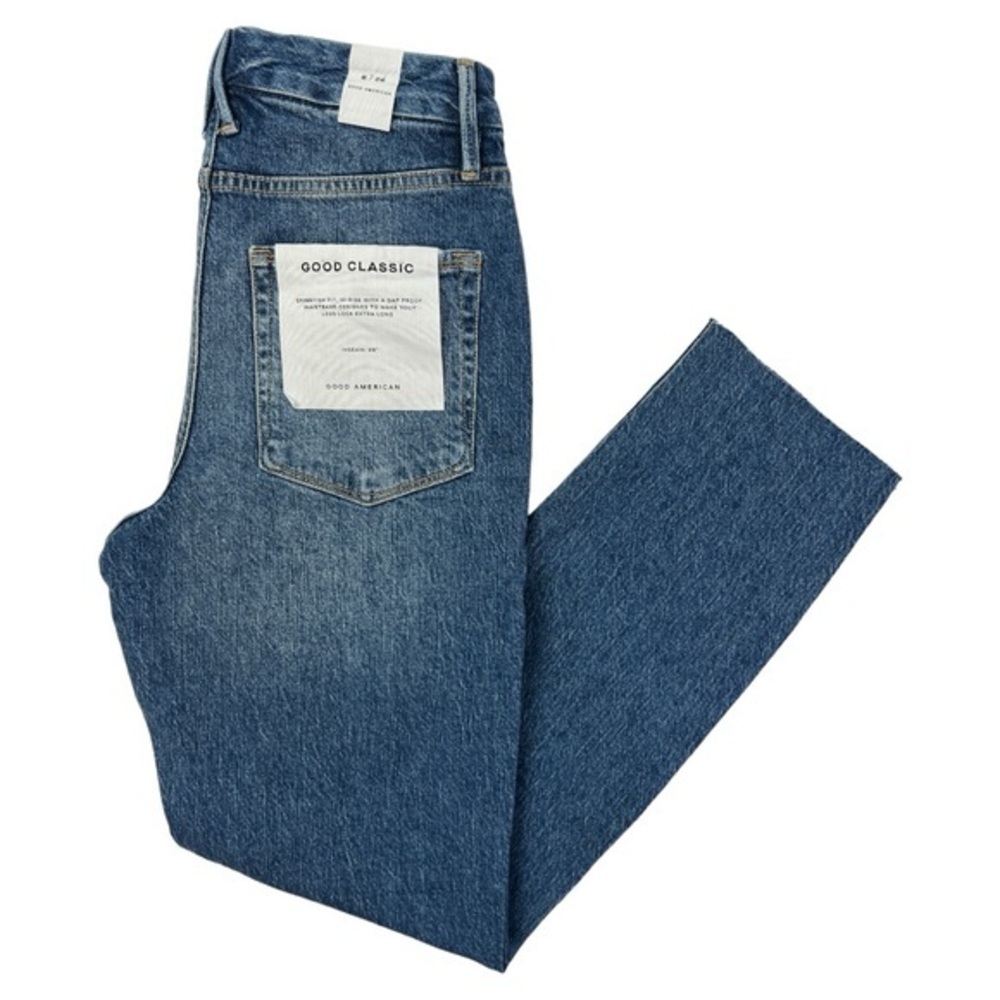 GOOD AMERICAN NWT WOMEN‘S GOOD CLASSIC HIGH RISE RAW HEM JEAN SZ 6/28